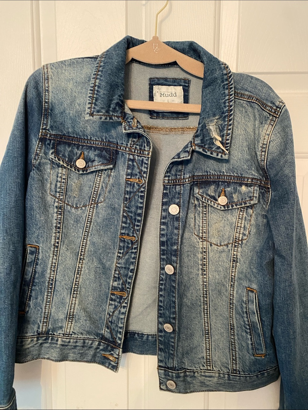 Mudd Light Blue Distressed Denim Jacket